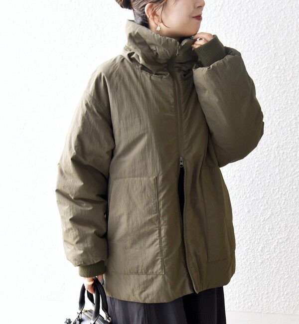 WEB限定】SHIPS any: 中綿 ダブル ジップ スタンド ブルゾン（SHIPS