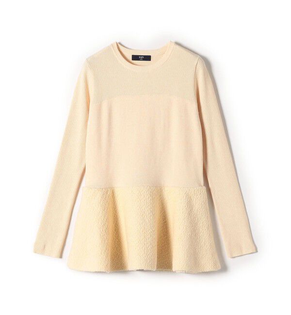 SHIPS Colors 「SHIPS Colors:〈手洗い可能〉ブークレ コンビ ペプラム ニット◇」|ニット・セーター|