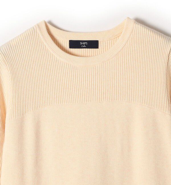 SHIPS Colors 「SHIPS Colors:〈手洗い可能〉ブークレ コンビ ペプラム ニット◇」|ニット・セーター|