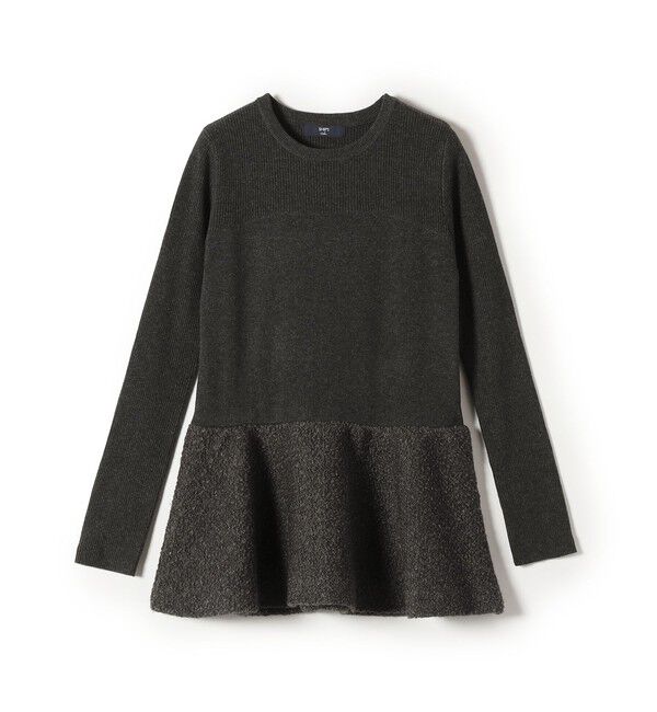 SHIPS Colors 「SHIPS Colors:〈手洗い可能〉ブークレ コンビ ペプラム ニット◇」|ニット・セーター|