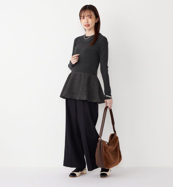 SHIPS Colors 「SHIPS Colors:〈手洗い可能〉ブークレ コンビ ペプラム ニット◇」|ニット・セーター|