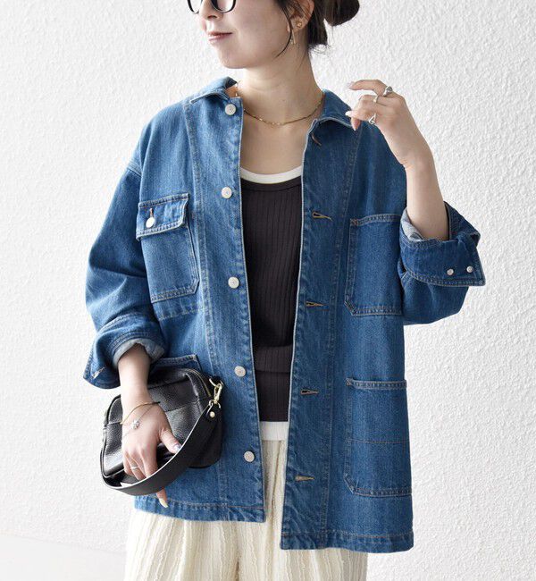 SHIPS any「SHIPS any:〈洗濯機可能〉ルーズ デニム カバーオール ジャケット［SHIPS any DENIM］」|デニムジャケット|