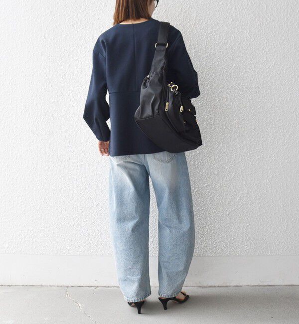 SHIPS any「SHIPS any:〈手洗い可能〉ダンボール ペプラム Vネック ジャケット」|ノーカラージャケット|