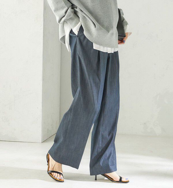 SHIPS for women「〈手洗い可能〉ヴィンテージ ライク デニム タック パンツ」|その他|