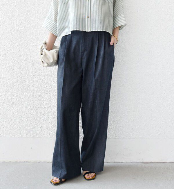 SHIPS for women「〈手洗い可能〉ヴィンテージ ライク デニム タック パンツ」|その他|