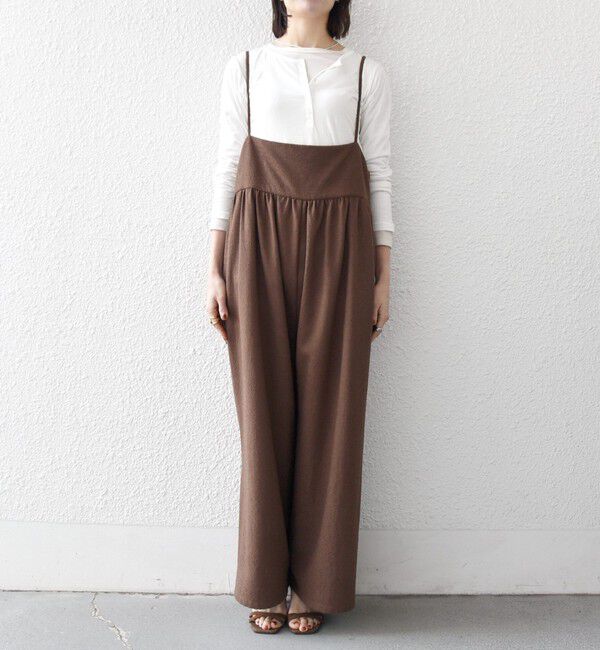 SHIPS any「SHIPS any:〈洗濯機可能〉ループヤーン イージー ギャザー サロペット」|オールインワン|