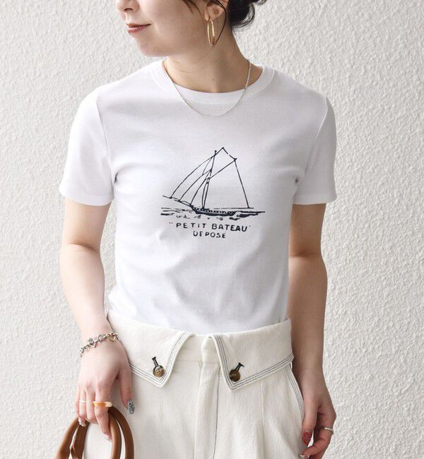 SHIPS any「《一部追加予約》【SHIPS any別注】PETIT BATEAU: ロゴ プリント コンパクト TEE 26SS」|Tシャツ・カットソー|