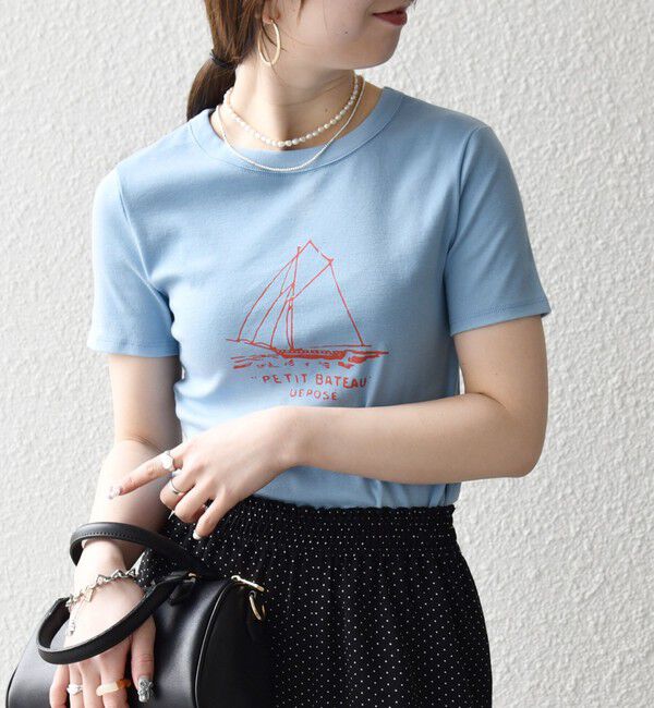 SHIPS any「《一部追加予約》【SHIPS any別注】PETIT BATEAU: ロゴ プリント コンパクト TEE 26SS」|Tシャツ・カットソー|