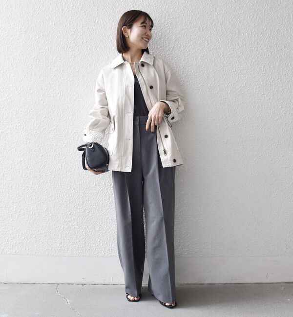 SHIPS any「《予約》SHIPS any:〈洗濯機可能〉コットン レース 切替 ミリタリー ジャケット ブルゾン」|ブルゾン・スタジャン|