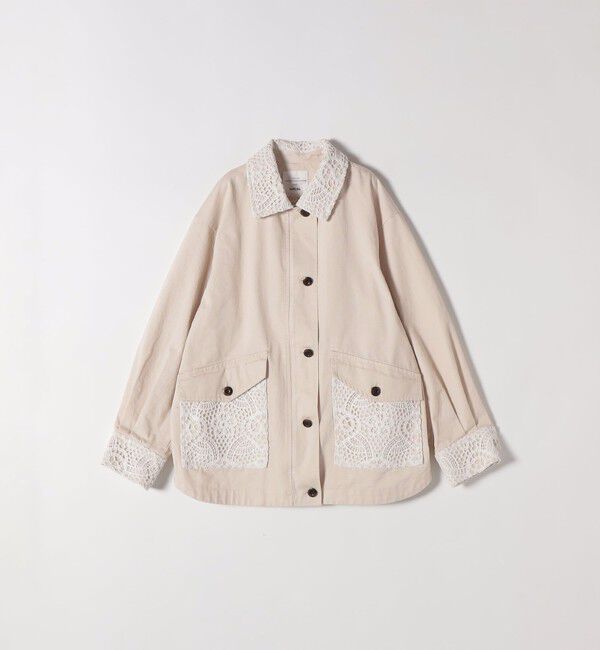 SHIPS any「《予約》SHIPS any:〈洗濯機可能〉コットン レース 切替 ミリタリー ジャケット ブルゾン」|ブルゾン・スタジャン|