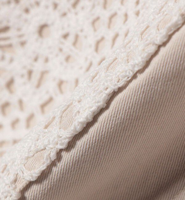 SHIPS any「《予約》SHIPS any:〈洗濯機可能〉コットン レース 切替 ミリタリー ジャケット ブルゾン」|ブルゾン・スタジャン|