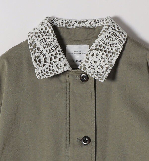 SHIPS any「《予約》SHIPS any:〈洗濯機可能〉コットン レース 切替 ミリタリー ジャケット ブルゾン」|ブルゾン・スタジャン|