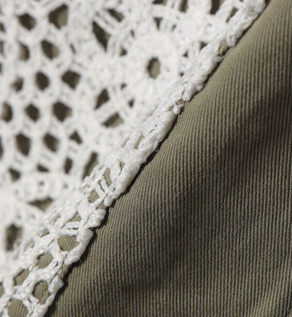 SHIPS any「《予約》SHIPS any:〈洗濯機可能〉コットン レース 切替 ミリタリー ジャケット ブルゾン」|ブルゾン・スタジャン|