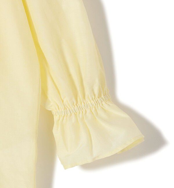 SHIPS for women「《予約》〈手洗い可能〉綿 シルク Vネック フリル タック ブラウス」|シャツ・ブラウス|