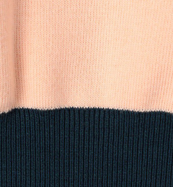 コットンカシミヤ バイカラークルーネックカーディガン（CABaN