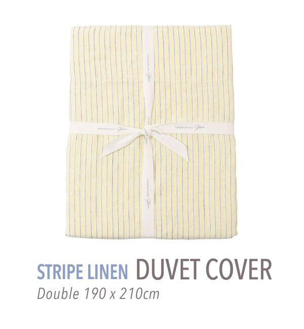 TOMORROWLAND HOME「ストライプリネン 掛布団カバー（ダブル）」|その他|24 イエロー系