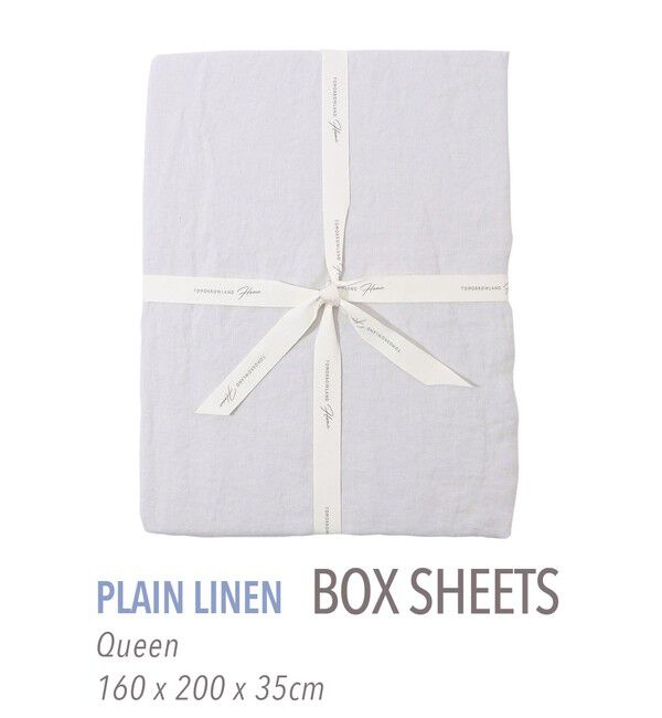 TOMORROWLAND HOME「プレーンリネン ボックスシーツ（クイーン）」|その他|13 ライトグレー