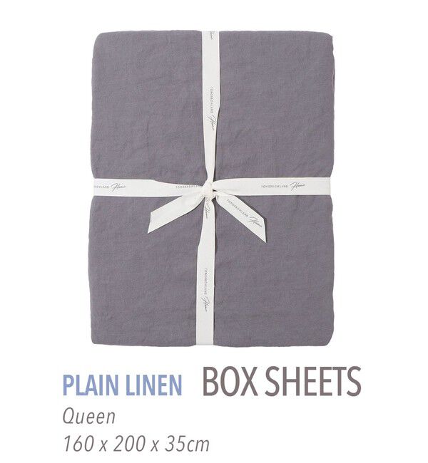 TOMORROWLAND HOME「プレーンリネン ボックスシーツ（クイーン）」|その他|17 チャコールグレー