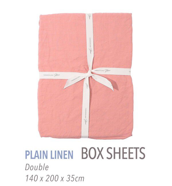TOMORROWLAND HOME「プレーンリネン ボックスシーツ（ダブル）」|その他|33 ピンク