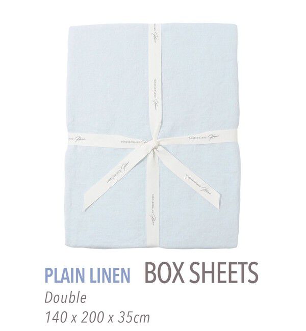 TOMORROWLAND HOME「プレーンリネン ボックスシーツ（ダブル）」|その他|63 ライトブルー