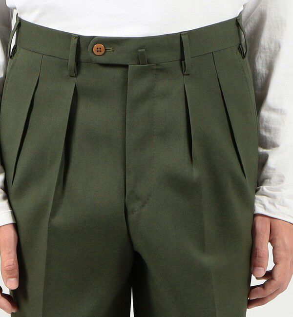 TOMORROWLAND MENS「ペーパーウール イン2プリーツストレートスラックス」|スラックス|