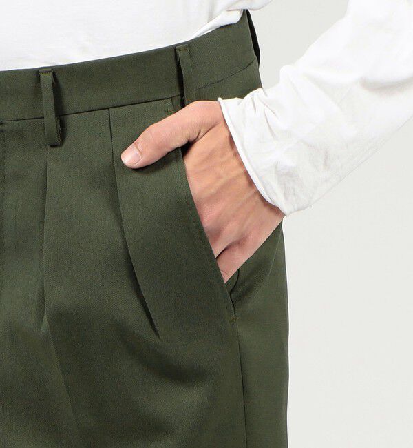 TOMORROWLAND MENS「ペーパーウール イン2プリーツストレートスラックス」|スラックス|