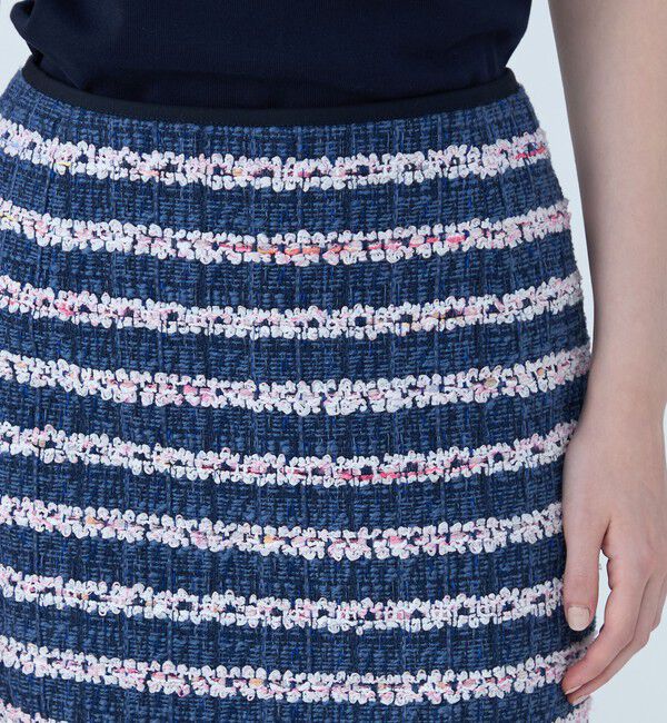 TOMORROWLAND collection「フルールボーダー タイトストレートスカート」|タイト|