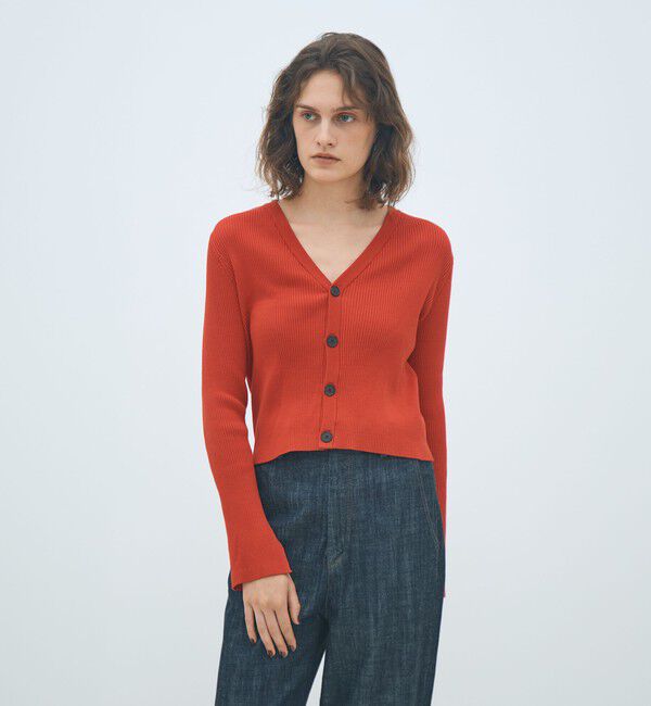 MACPHEE「コットンリブ Vネックカーディガン」|カーディガン|