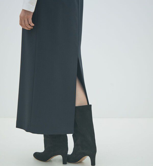 MACPHEE「ウールブレンドジョーゼット Iラインワンピース」|ワンピース|