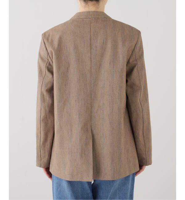 SLOBE IENA「メランジュヘリンボーンカラーレスジャケット」|ノーカラージャケット|