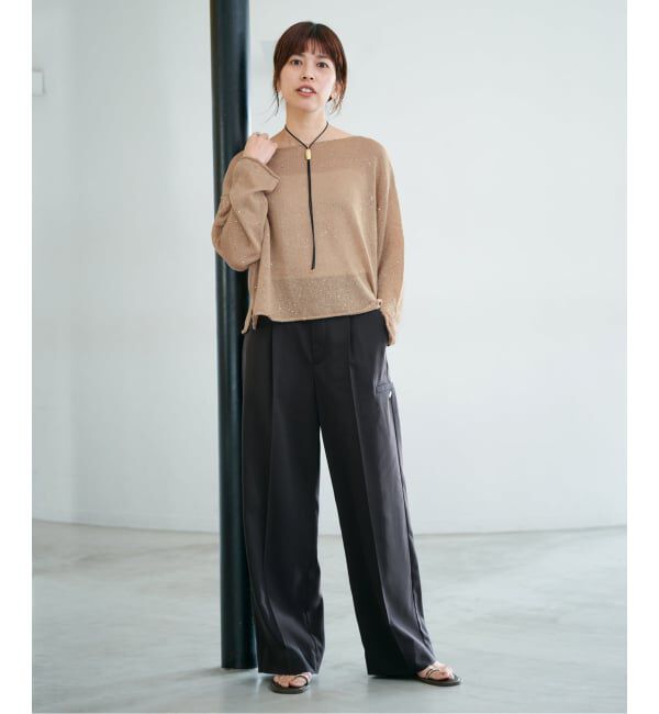 IENA「《予約》ウォッシャブル スパークルコットンプルオーバー」|ニット・セーター|