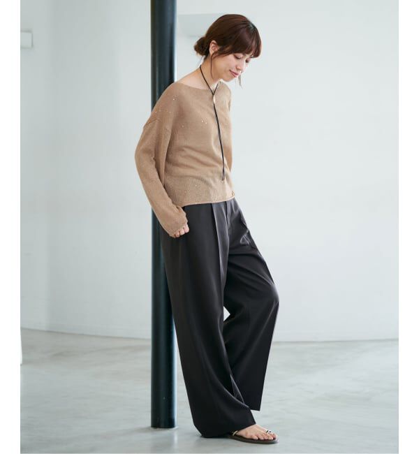 IENA「《予約》ウォッシャブル スパークルコットンプルオーバー」|ニット・セーター|