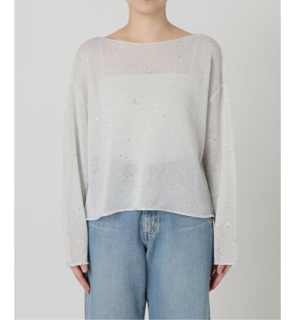 IENA「《予約》ウォッシャブル スパークルコットンプルオーバー」|ニット・セーター|
