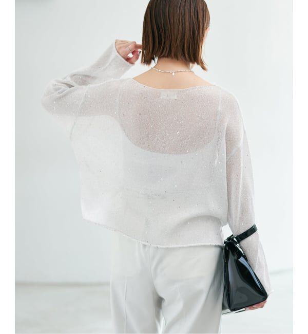 IENA「《予約》ウォッシャブル スパークルコットンプルオーバー」|ニット・セーター|