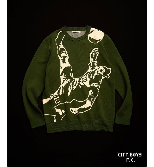 417 EDIFICE「【CITY BOYS FC / シティボーイズFC】417別注 bad boy Sweater」|ニット・セーター|グリーン