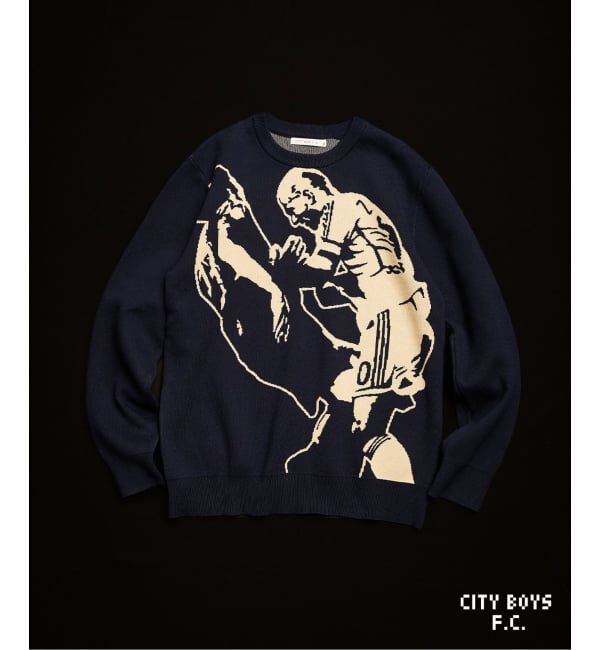 417 EDIFICE「【CITY BOYS FC / シティボーイズFC】417別注 bad boy Sweater」|ニット・セーター|ネイビー