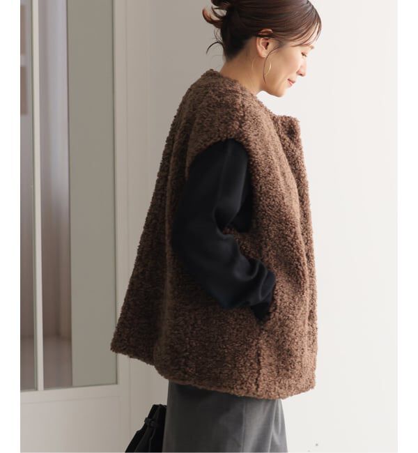 JOURNAL STANDARD「Sheep Like Fur クルーネックベスト」|ダウンベスト・ベスト|