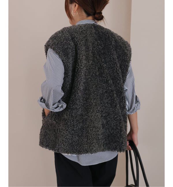 JOURNAL STANDARD「Sheep Like Fur クルーネックベスト」|ダウンベスト・ベスト|