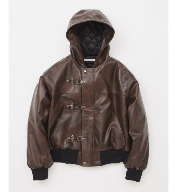 JOURNAL STANDARD「フェイクレザー ファイヤーマン フード ジャケット」|ライダースジャケット|