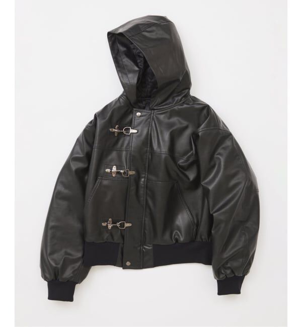 JOURNAL STANDARD「フェイクレザー ファイヤーマン フード ジャケット」|ライダースジャケット|