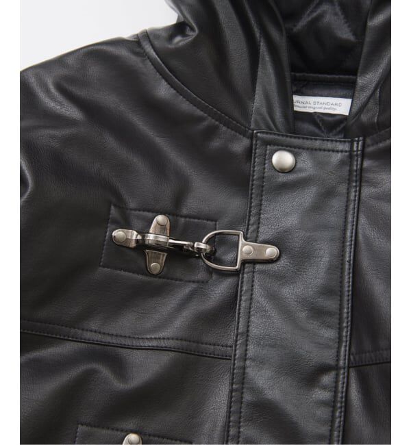 JOURNAL STANDARD「フェイクレザー ファイヤーマン フード ジャケット」|ライダースジャケット|
