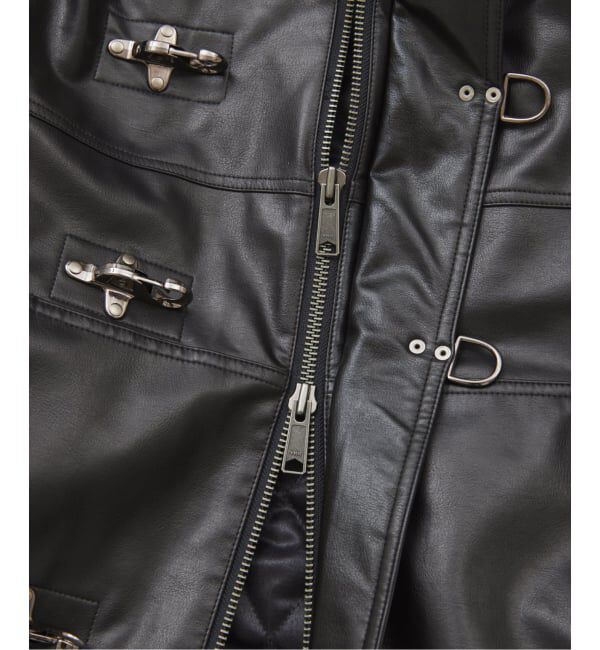 JOURNAL STANDARD「フェイクレザー ファイヤーマン フード ジャケット」|ライダースジャケット|