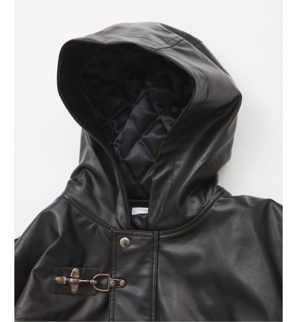 JOURNAL STANDARD「フェイクレザー ファイヤーマン フード ジャケット」|ライダースジャケット|