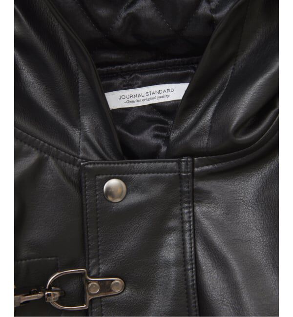 JOURNAL STANDARD「フェイクレザー ファイヤーマン フード ジャケット」|ライダースジャケット|