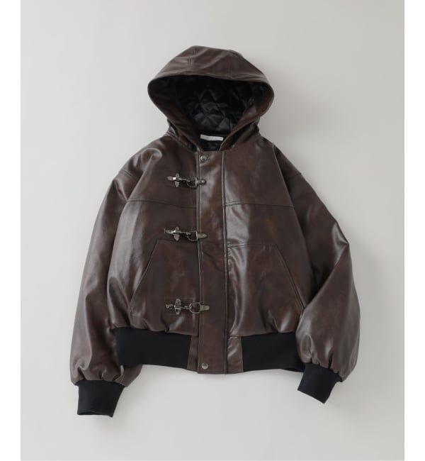 JOURNAL STANDARD「フェイクレザー ファイヤーマン フード ジャケット」|ライダースジャケット|