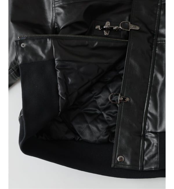 JOURNAL STANDARD「フェイクレザー ファイヤーマン フード ジャケット」|ライダースジャケット|