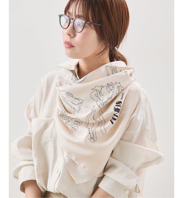 journal standard L'essage「《予約》【AENEIS/エネス】Nostalgia Flowers Silk Scarf：スカーフ」|バンダナ・スカーフ|