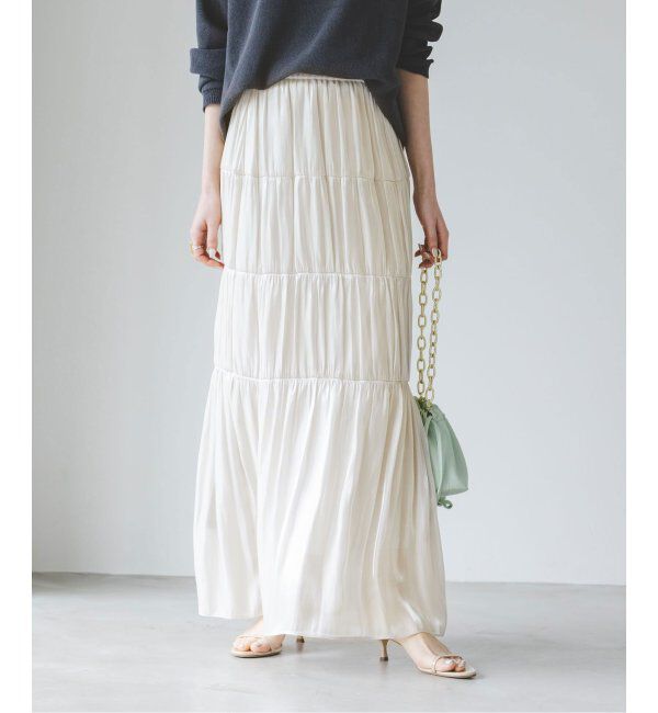 NOBLE「シアーブライトナローティアードスカート」|スカート|