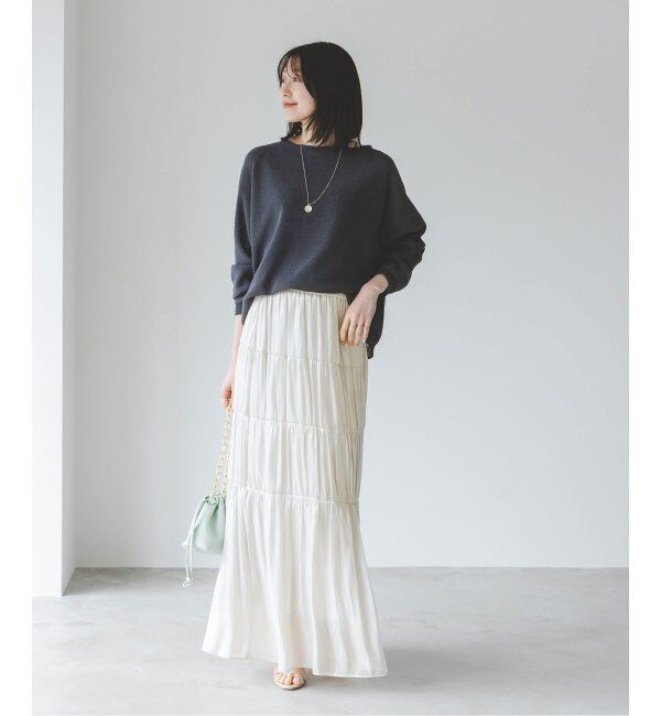 NOBLE「シアーブライトナローティアードスカート」|スカート|