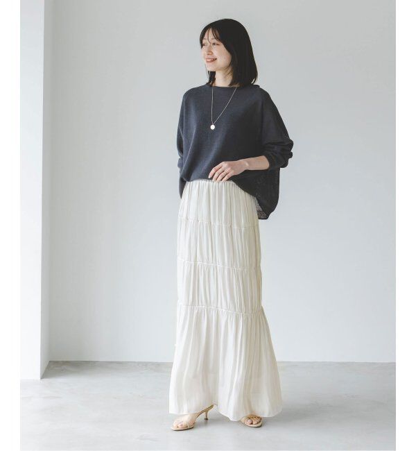 NOBLE「シアーブライトナローティアードスカート」|スカート|